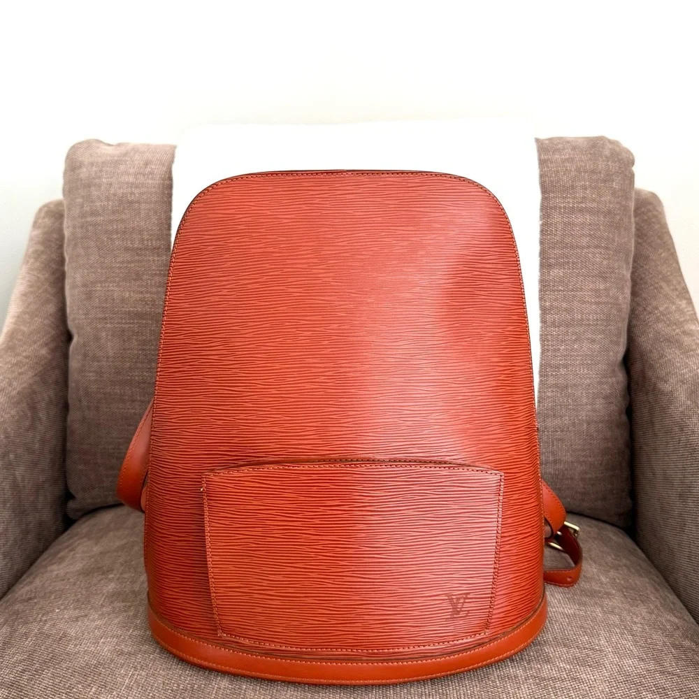 Authentic Louis Vuitton Epi Gobelin Backpack M52293 brown Epi leather